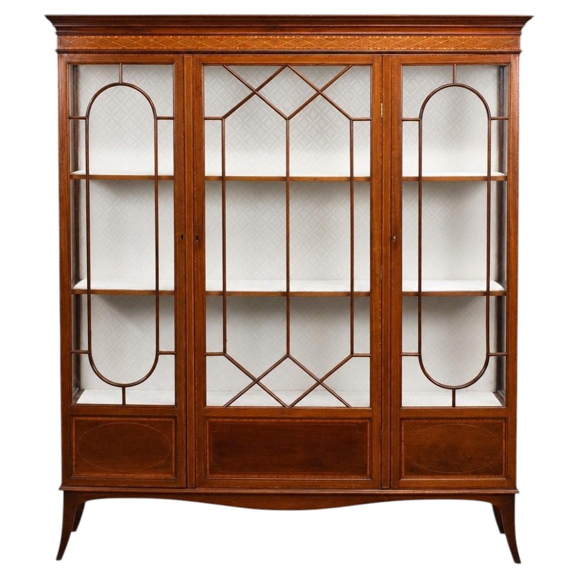 Edwardian Mahogany Inlaid Display Cabinet