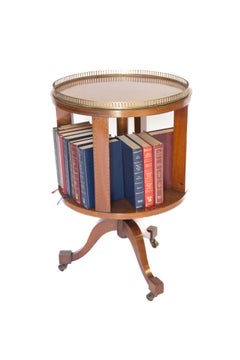 Bibliothèque pivotante édouardienne en acajou marqueté
