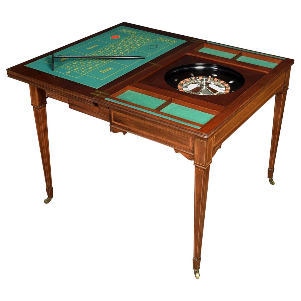 Edwardian Mahogany Inlaid Roulette Games Table