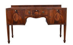 Edwardian Mahogany Inlaid Serpentine Sideboard