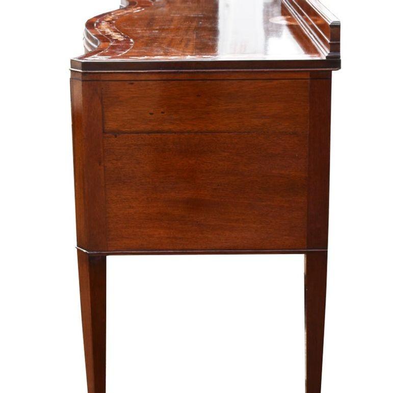 Edwardian Mahogany Inlaid Serpentine Sideboard For Sale 1