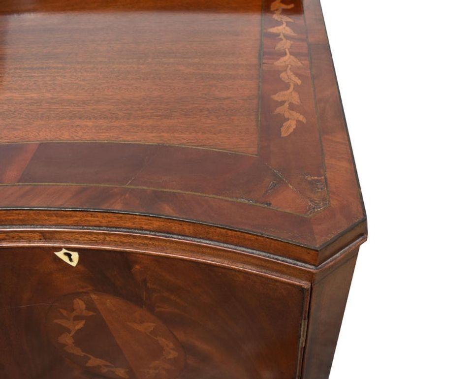 Edwardian Mahogany Inlaid Serpentine Sideboard For Sale 4