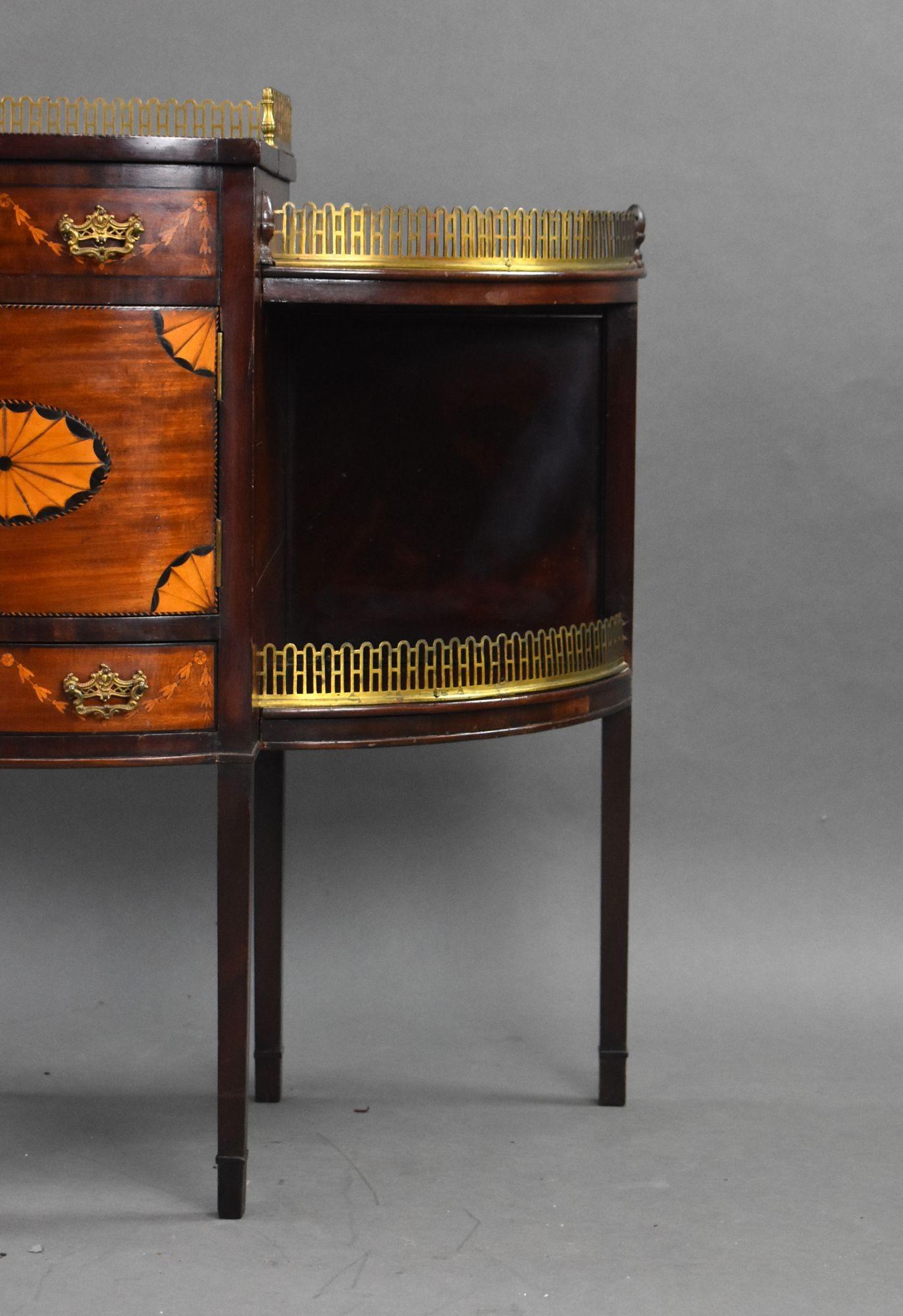 20th Century Edwardian Mahogany Inlaid Sideboard For Sale