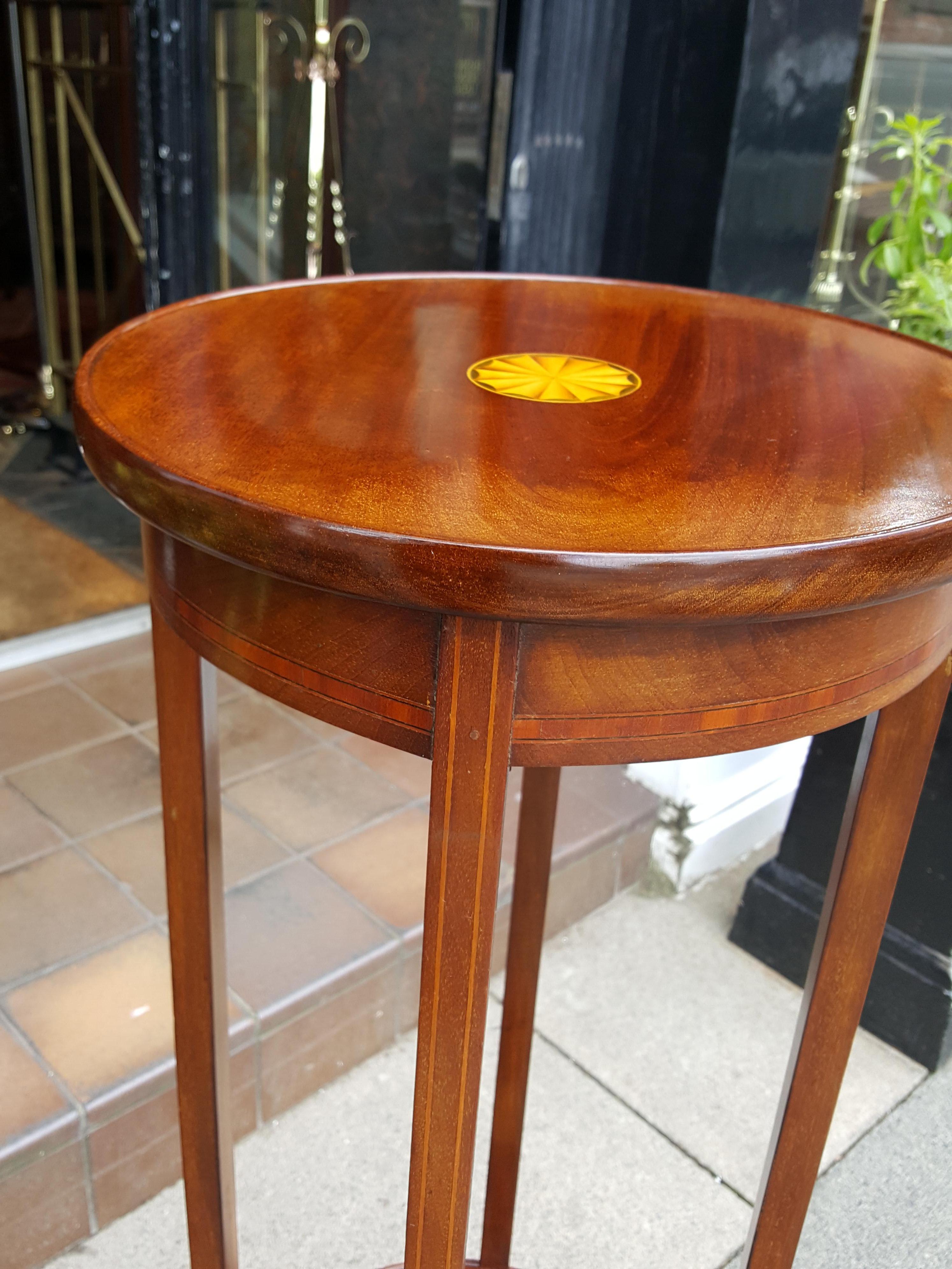 Sheraton Edwardian Mahogany Jardinière Stand For Sale