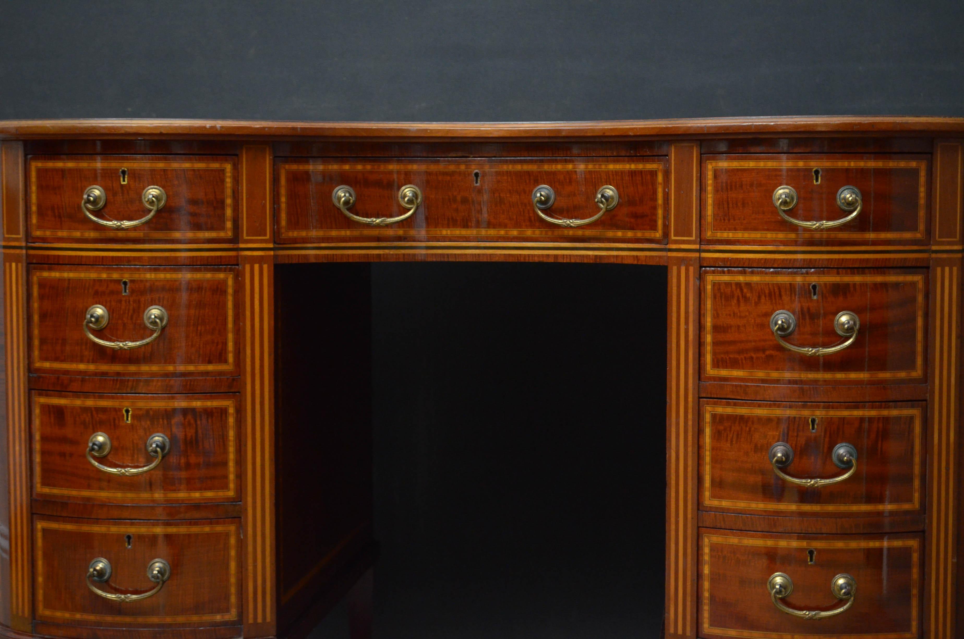 Edwardian Mahogany Kidney Shaped Desk 4