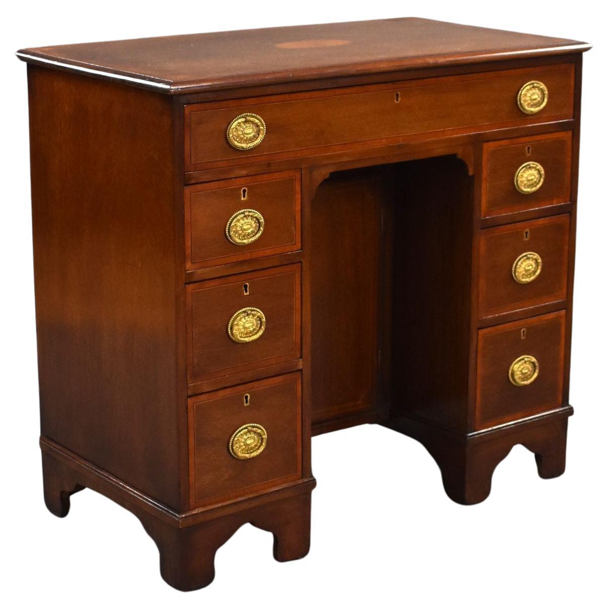 Edwardian Mahogany Kneehole Desk For Sale
