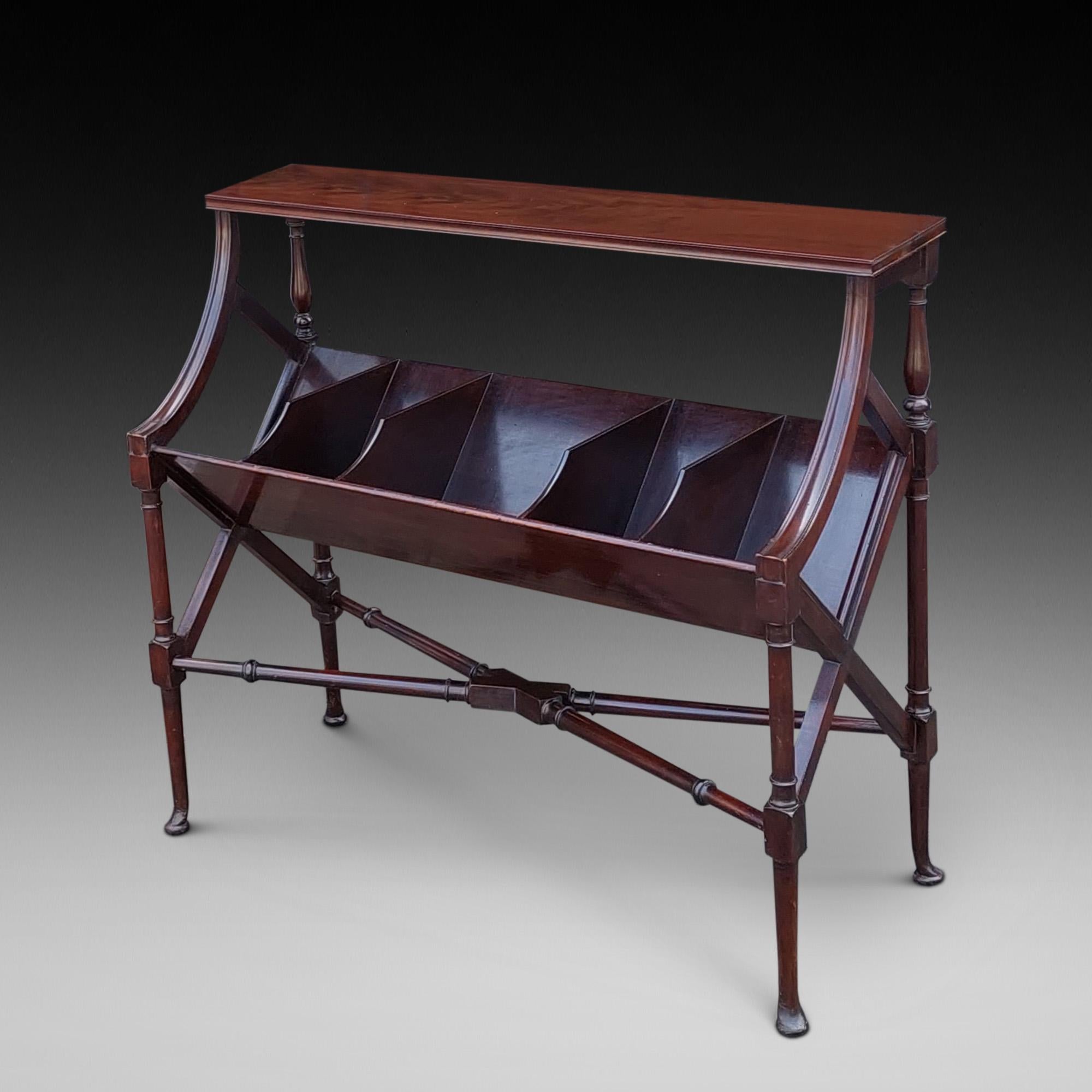 Edwardian Mahogany Library Book Trough in vendita 8