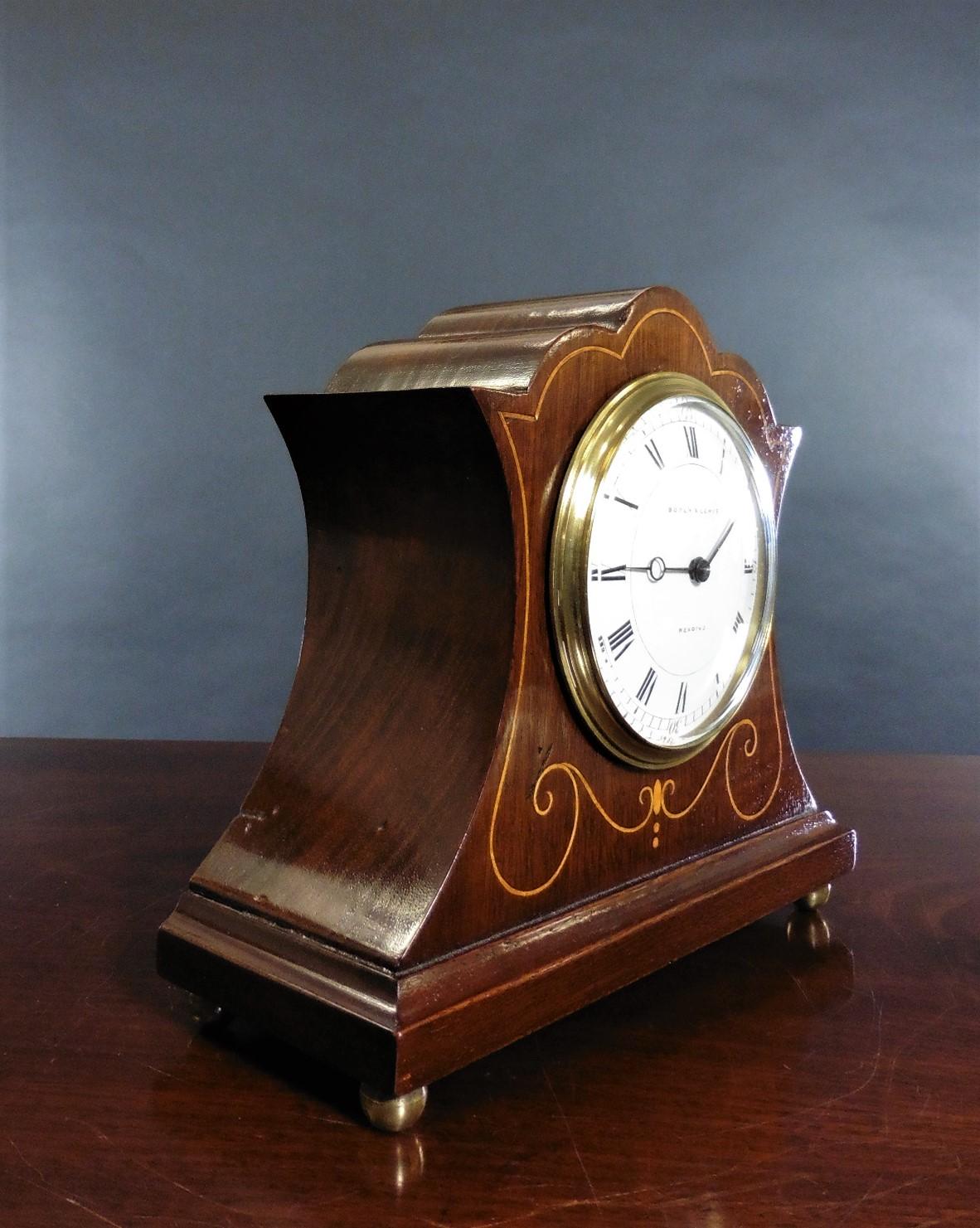 French Edwardian Mahogany Mantel Clock For Sale