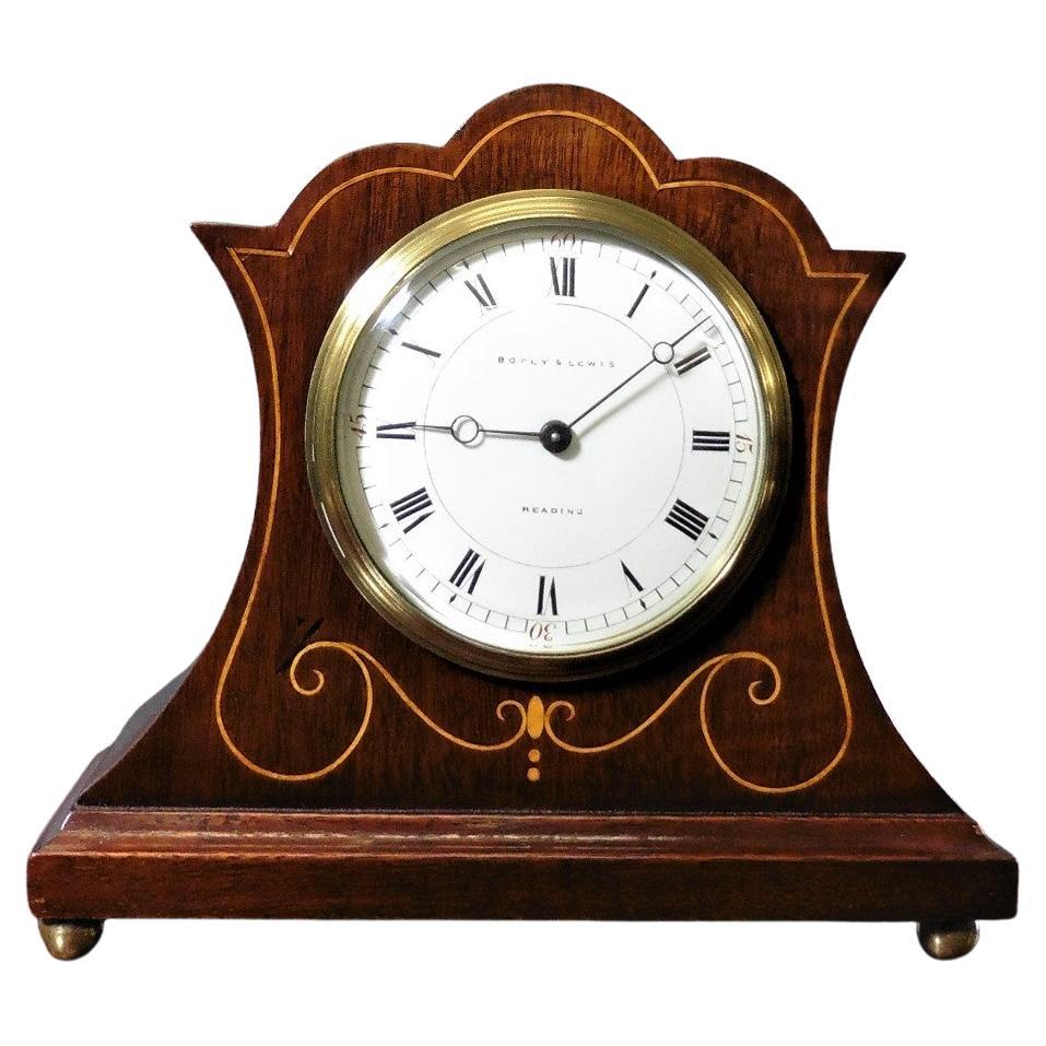 Reloj de chimenea eduardiano de caoba