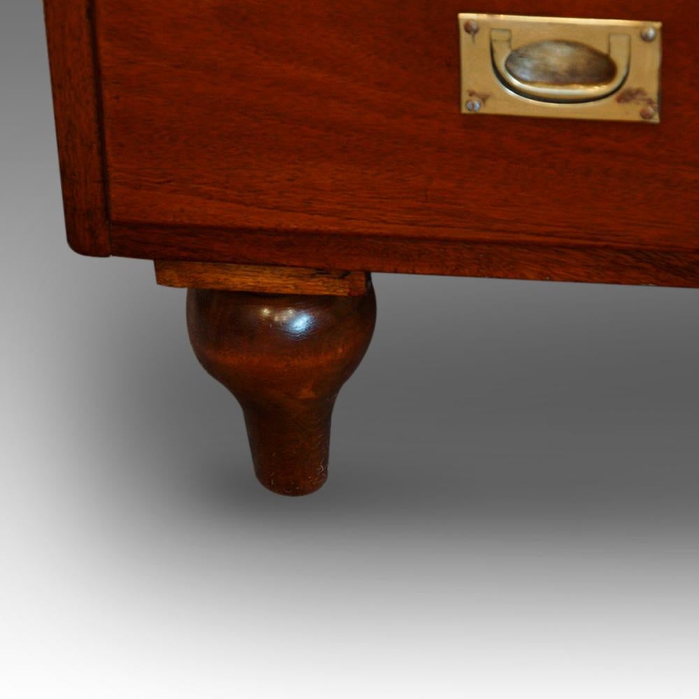 English Officers Edwardian Mahogany Military Chest, Circa 1900 5