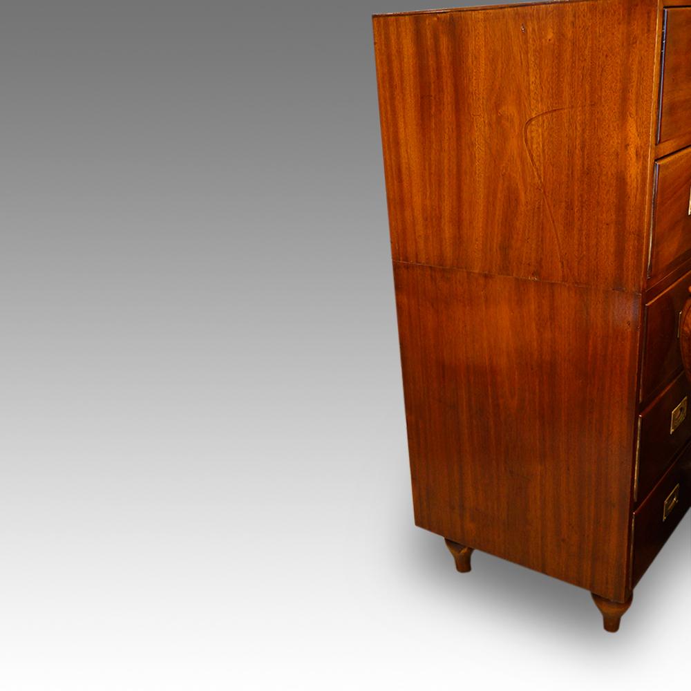 English Officers Edwardian Mahogany Military Chest, Circa 1900 6