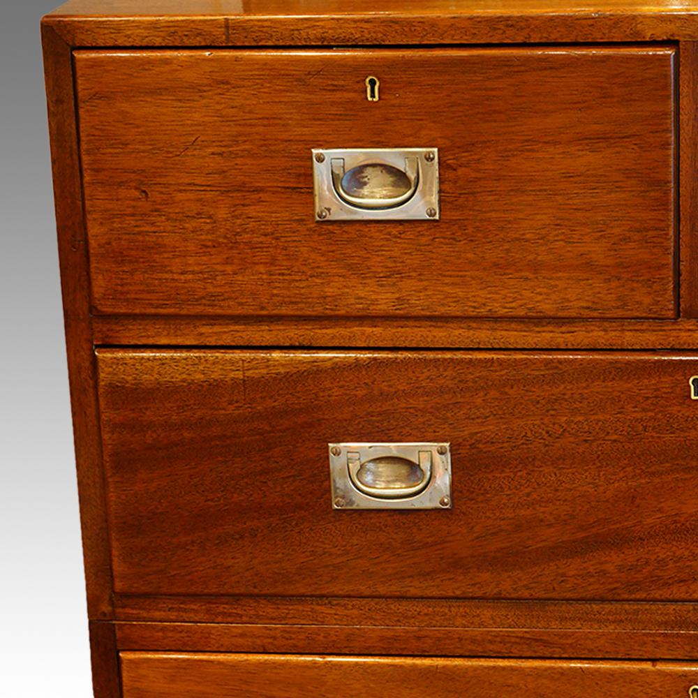 English Officers Edwardian Mahogany Military Chest, Circa 1900 7