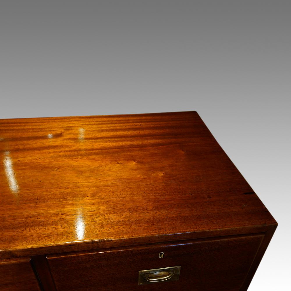 English Officers Edwardian Mahogany Military Chest, Circa 1900 8