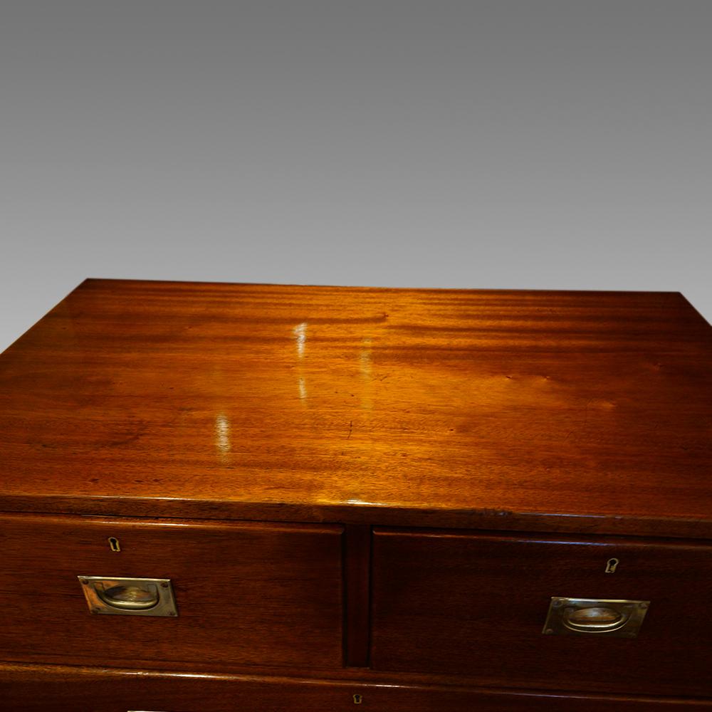 English Officers Edwardian Mahogany Military Chest, Circa 1900 9