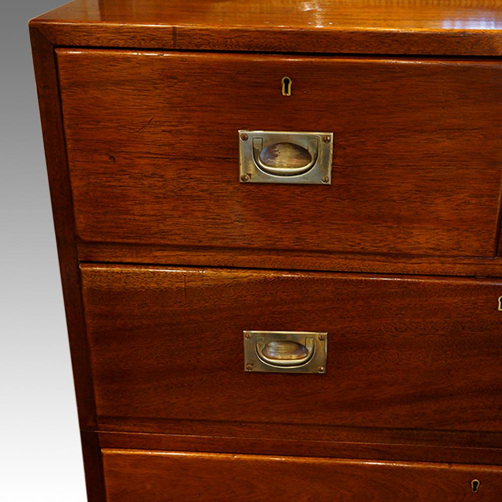 English Officers Edwardian Mahogany Military Chest, Circa 1900 In Good Condition In Salisbury, Wiltshire