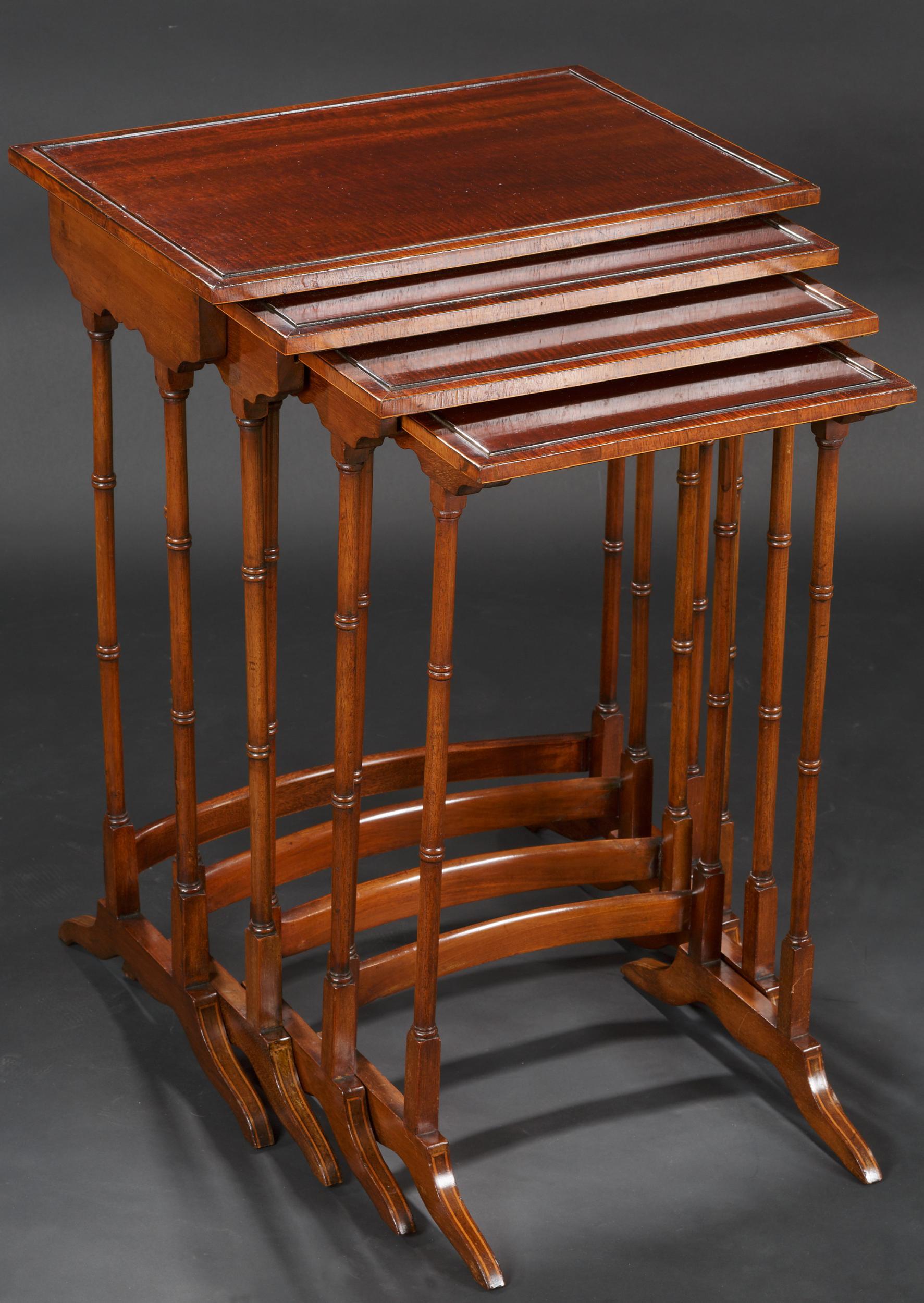 Edwardian Mahogany Nest of Tables In Good Condition For Sale In Norwich, GB