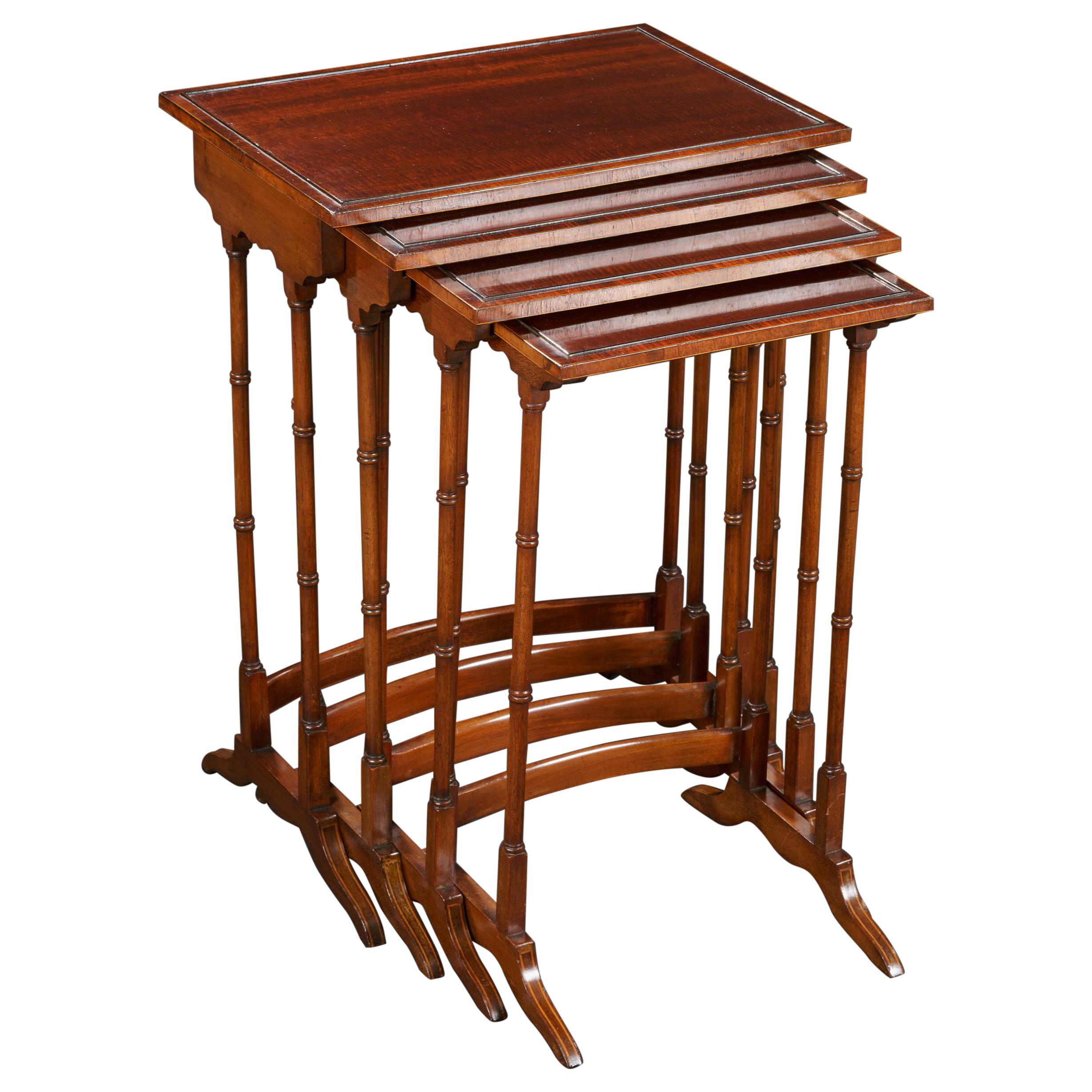 Edwardian Mahogany Nest of Tables For Sale