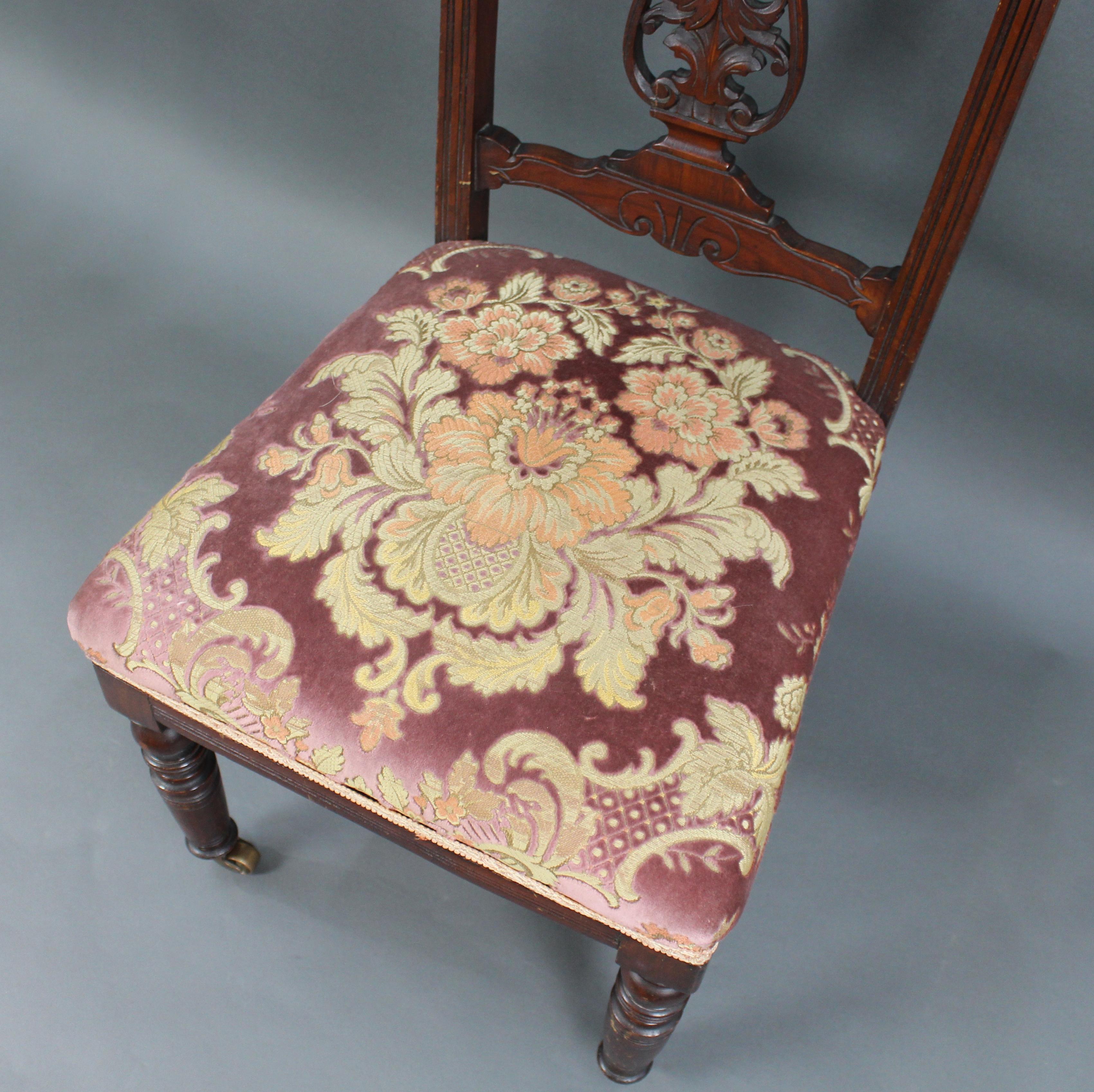 20th Century Edwardian Mahogany Nursing Chair with Upholstered Seat For Sale