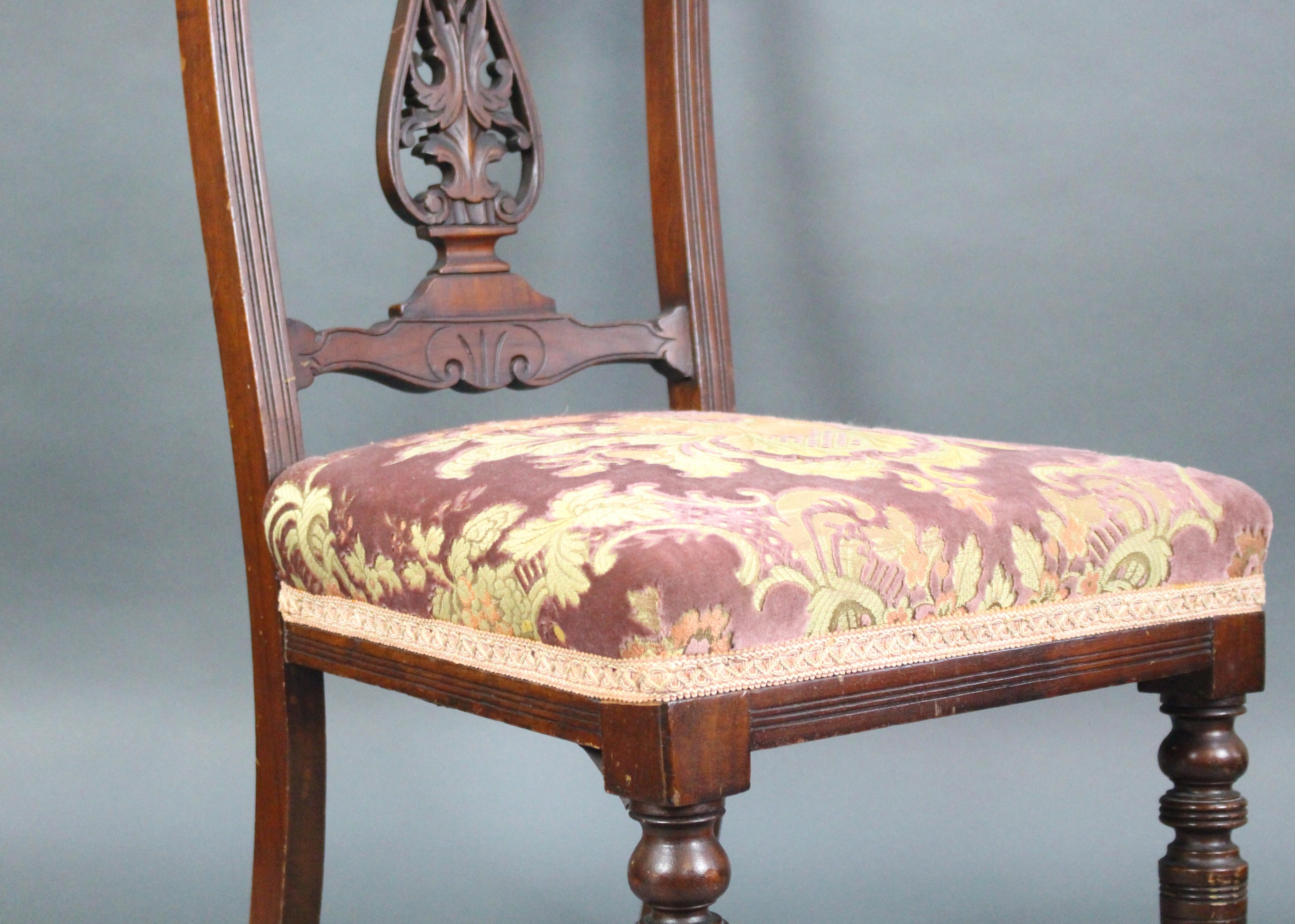 Edwardian Mahogany Nursing Chair with Upholstered Seat For Sale 1