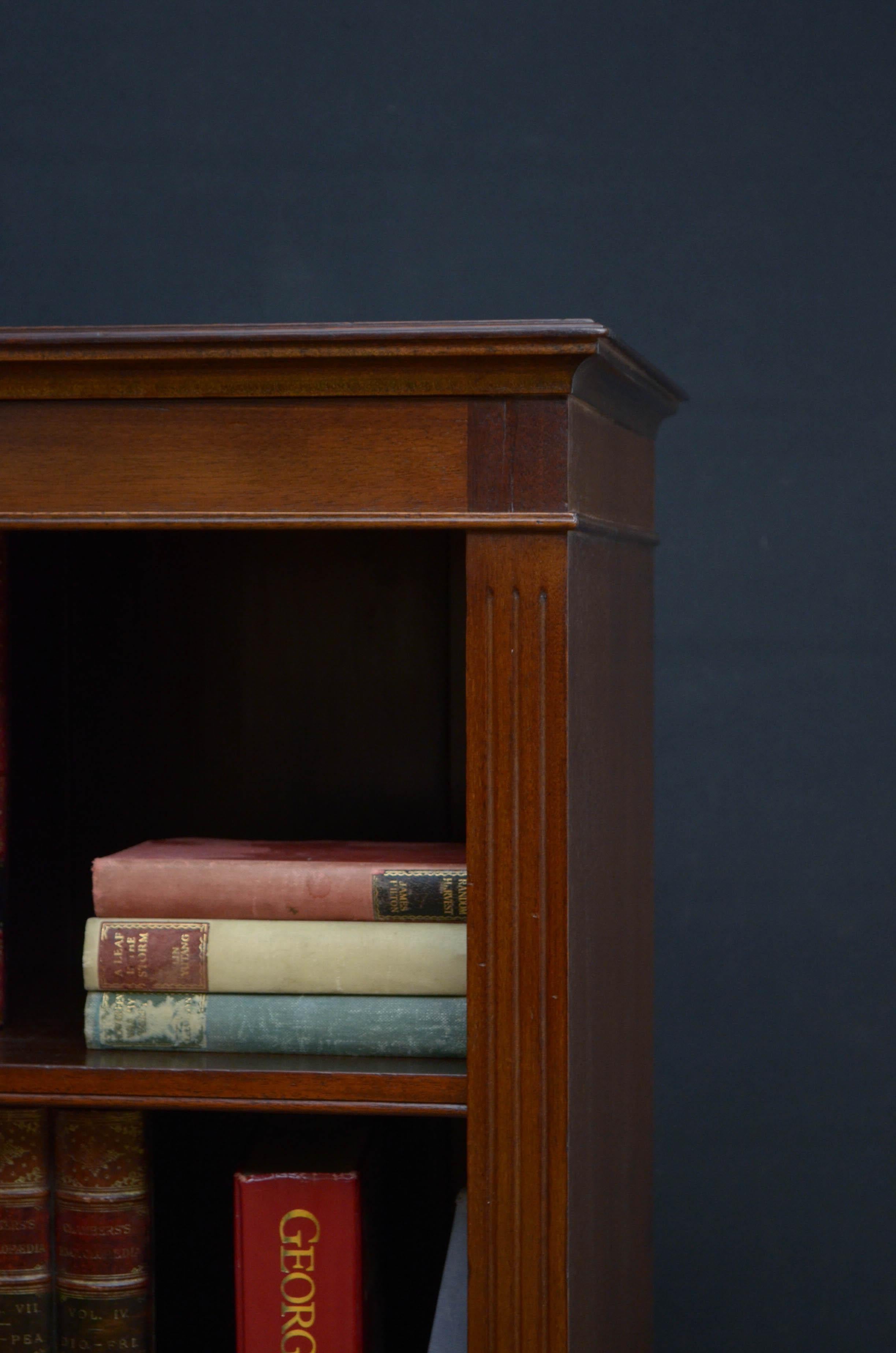 English Edwardian Mahogany Open Bookcase