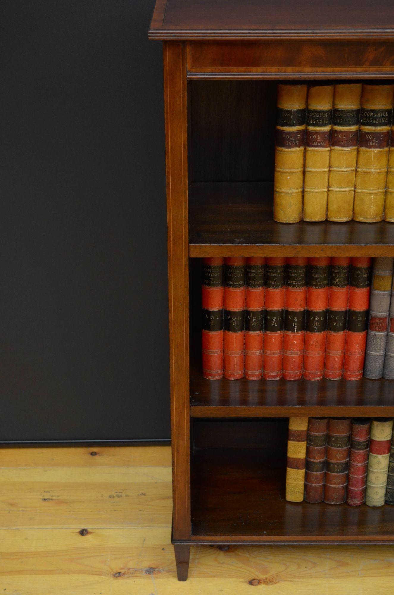 Edwardian Mahogany Open Bookcase 3