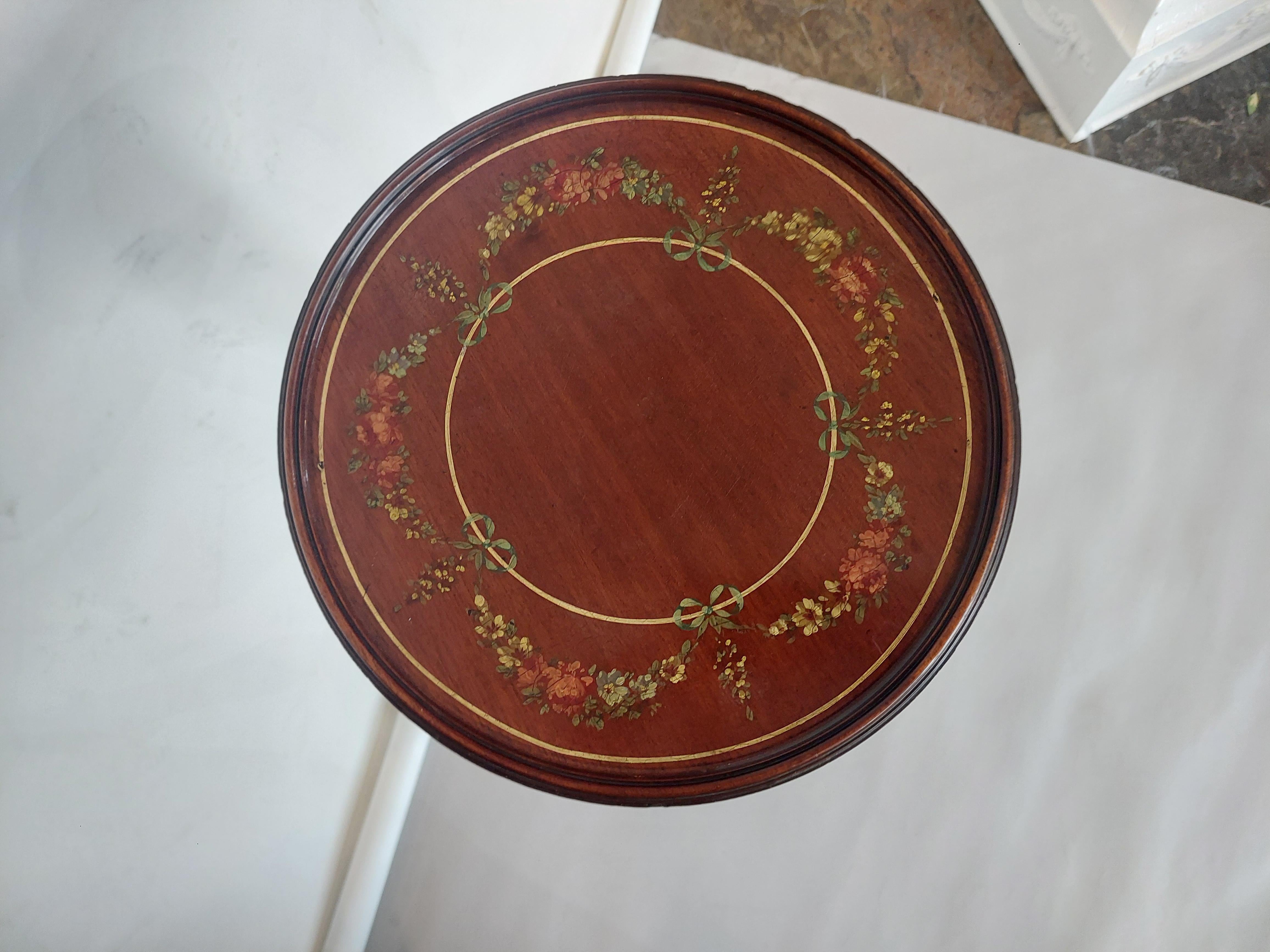 English Edwardian Mahogany Painted Wine Table For Sale