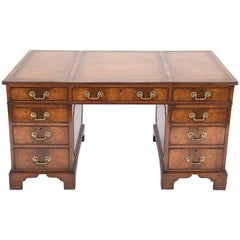 Edwardian Mahogany Pedestal Desk of Georgian Design