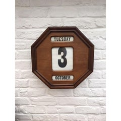 Edwardian Mahogany Perpetual Hexagonal Wall Calendar