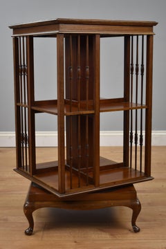 Edwardian Mahogany Revolving Book Stand