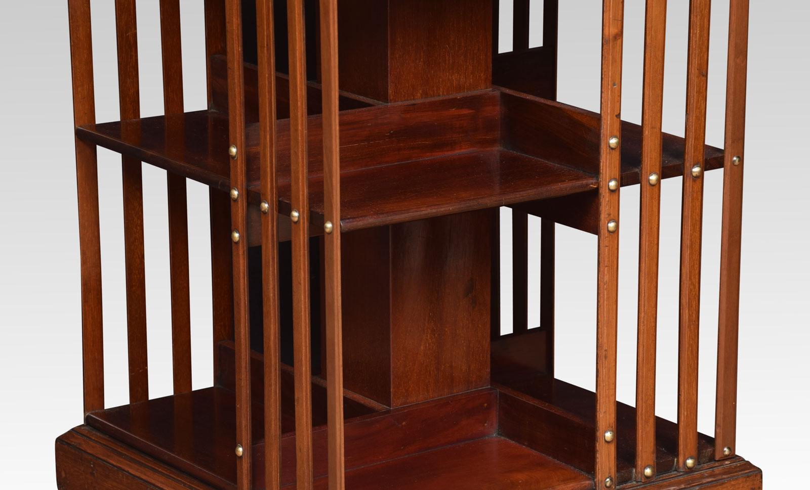 Edwardian Mahogany Revolving Bookcase In Good Condition In Cheshire, GB