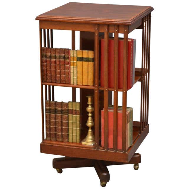 Victorian Mahogany Revolving Library Bookshelf at 1stDibs