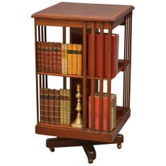 Antique Edwardian Mahogany Revolving Bookcase