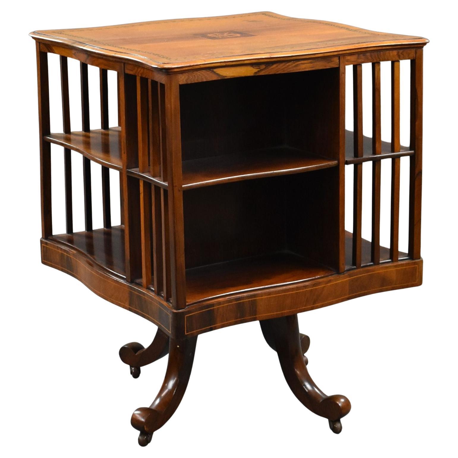 Edwardian Mahogany Revolving Bookstand For Sale