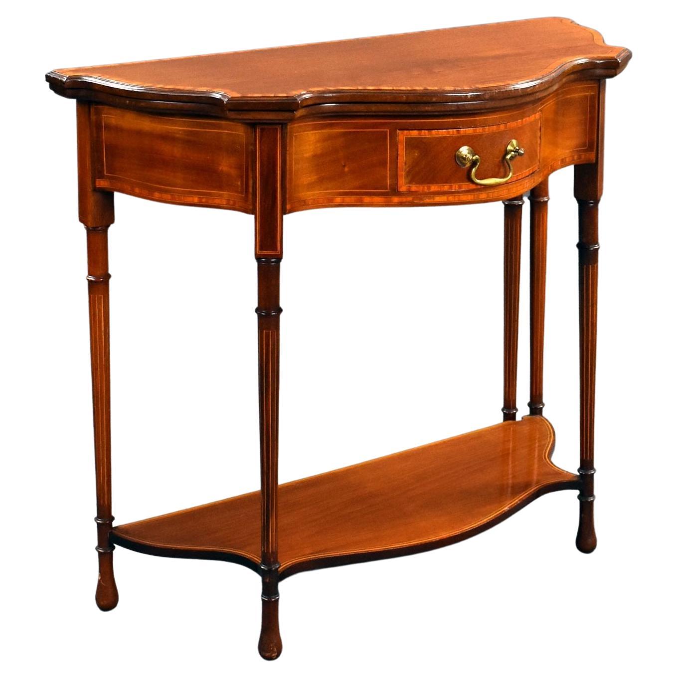Edwardian Mahogany Serpentine Card Table For Sale at 1stDibs