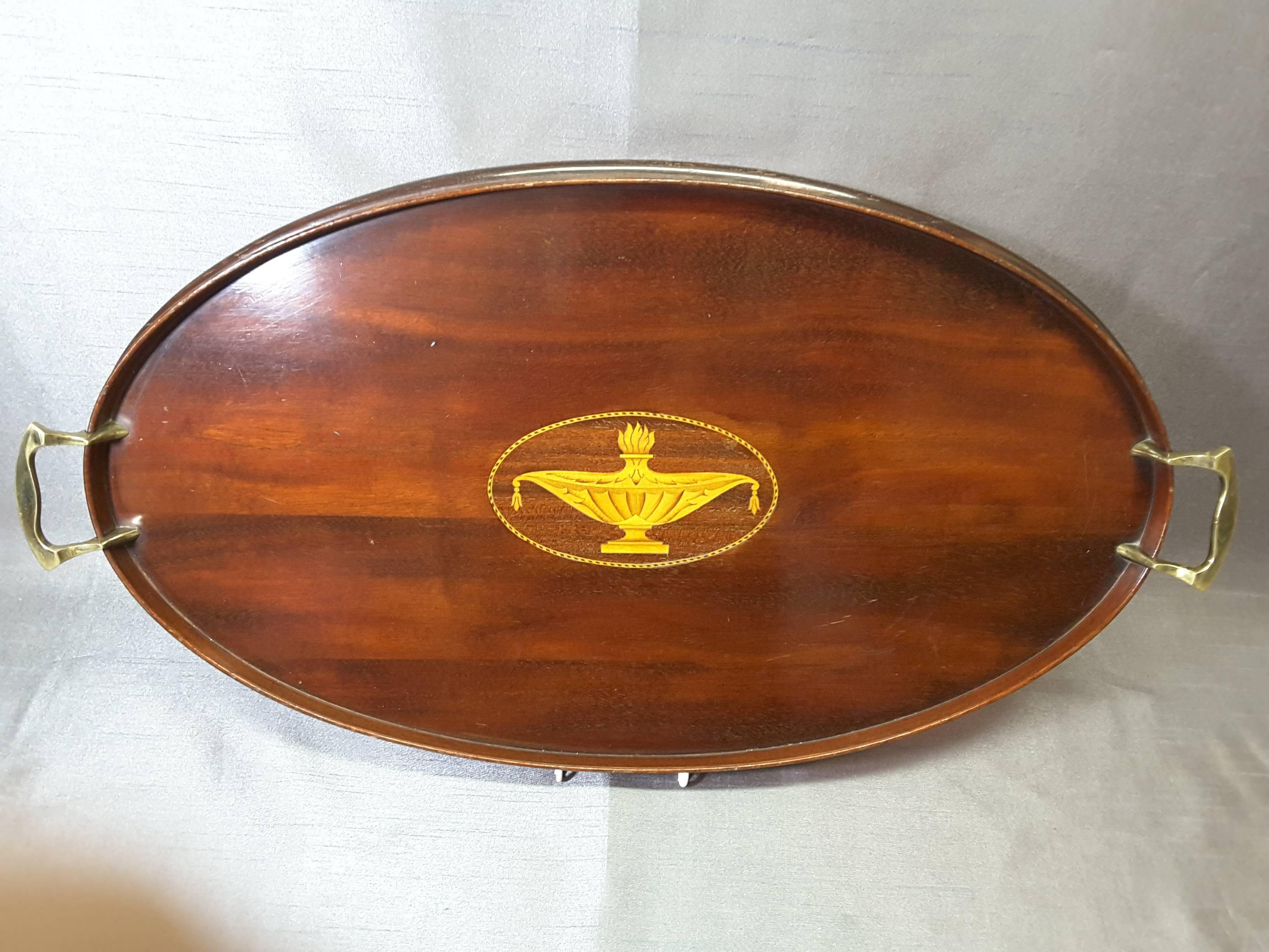 American Edwardian Mahogany Serving Tray by Manning Bowman & Co. For Sale