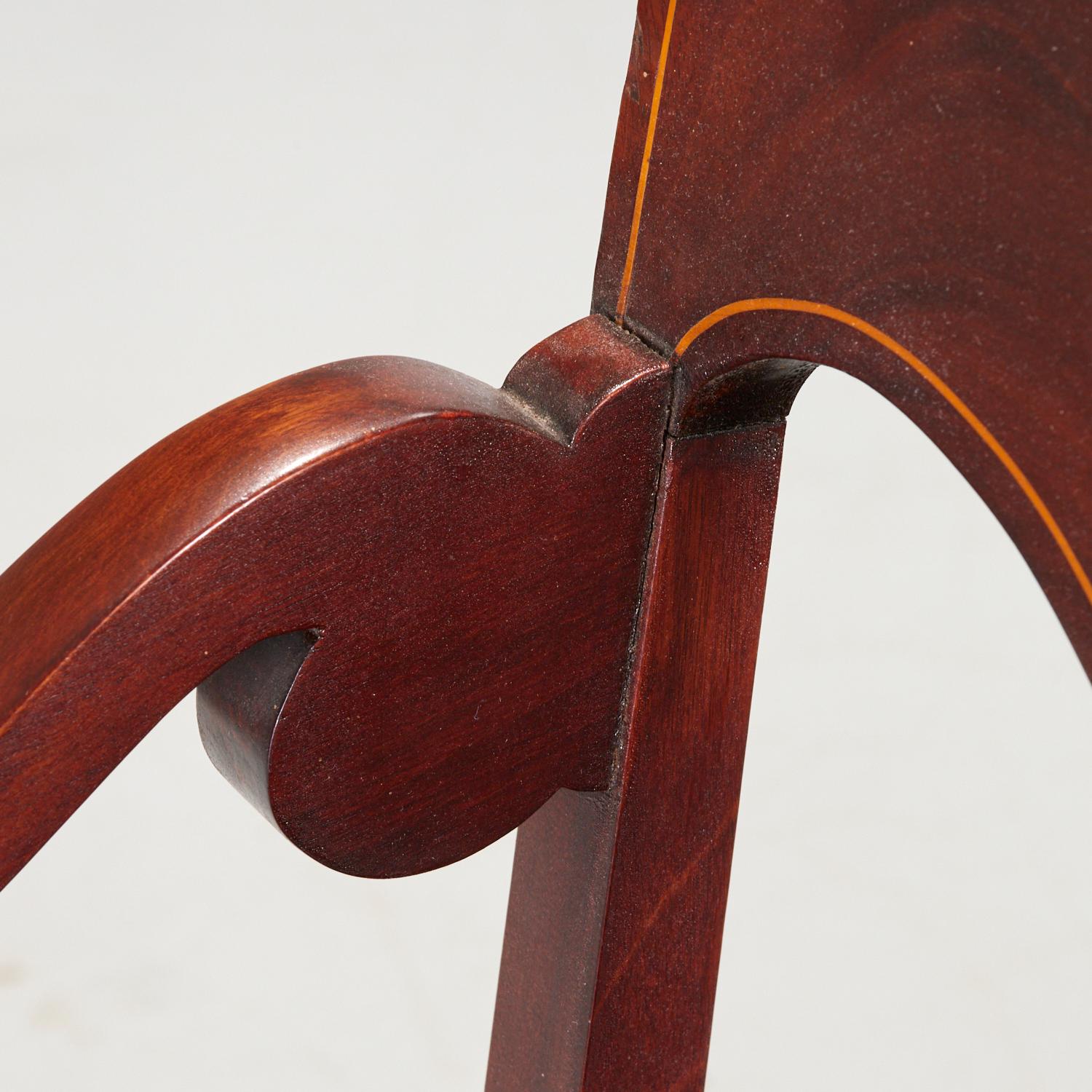 20th Century Edwardian Mahogany Settee/Bench with Mother of Pearl and Satinwood Inlay