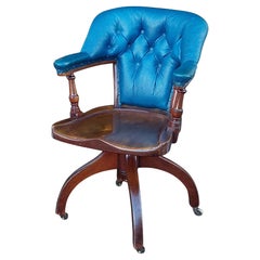 Edwardian Mahogany Shoolbred Rotating Desk Chair
