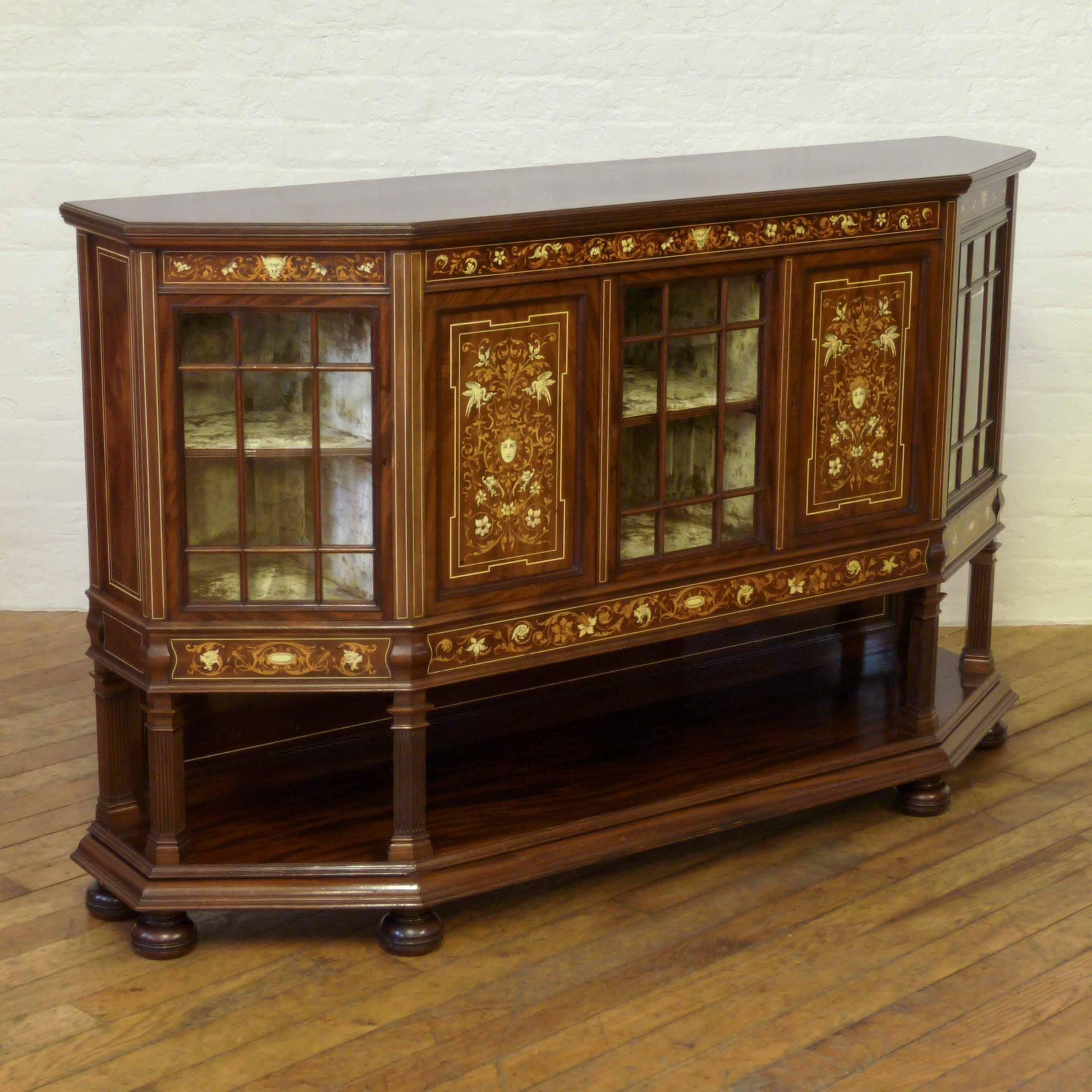Edwardian Mahogany Side Cabinet by T.Simpson & Sons For Sale 9