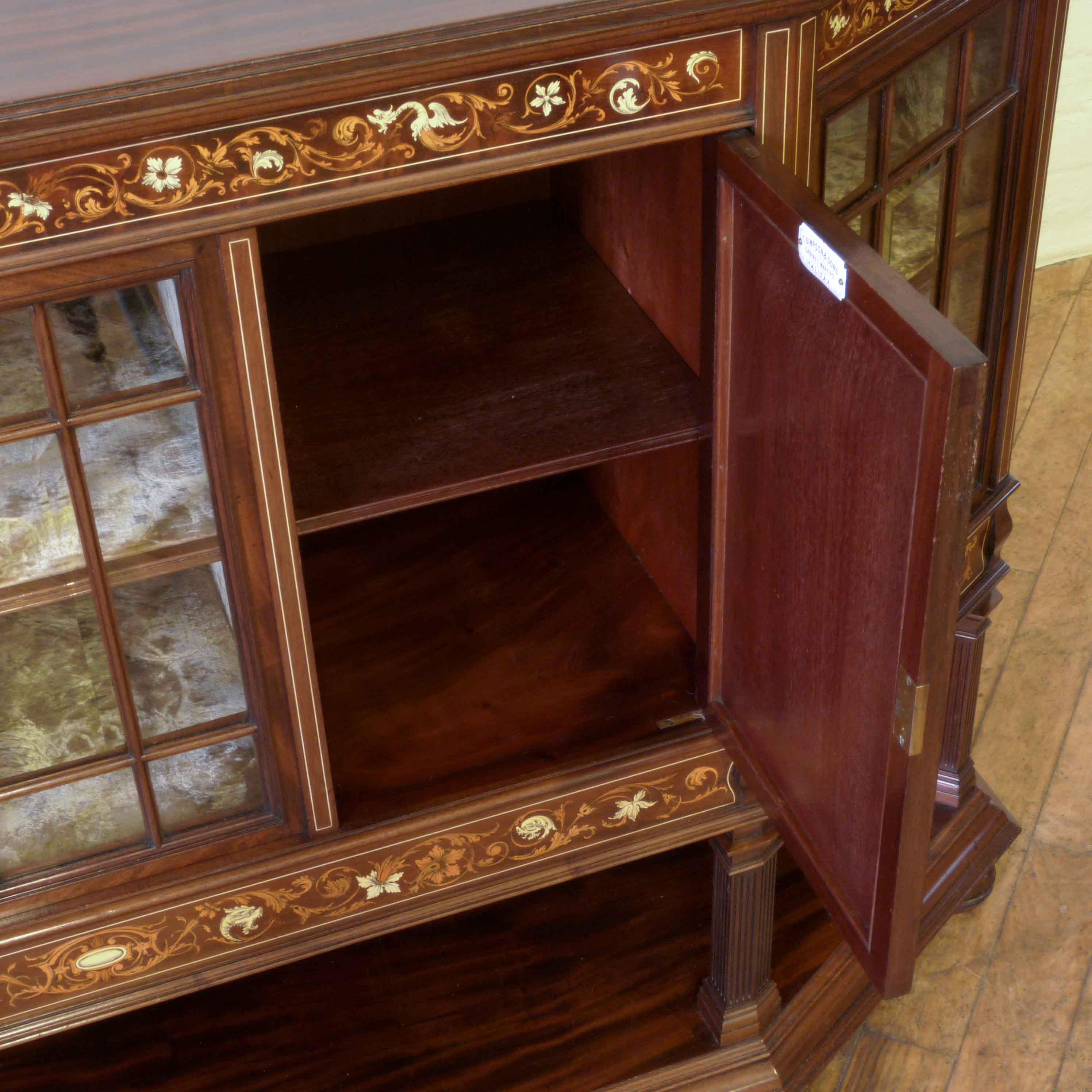 Edwardian Mahogany Side Cabinet by T.Simpson & Sons For Sale 1