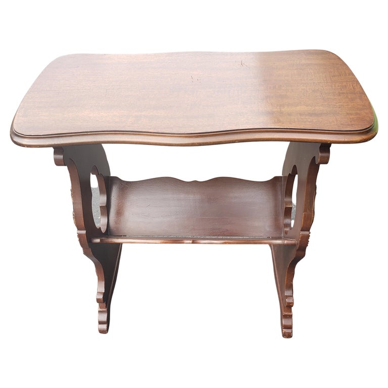 Edwardian Mahogany Side Table Magazine Rack Circa 1920s For Sale at