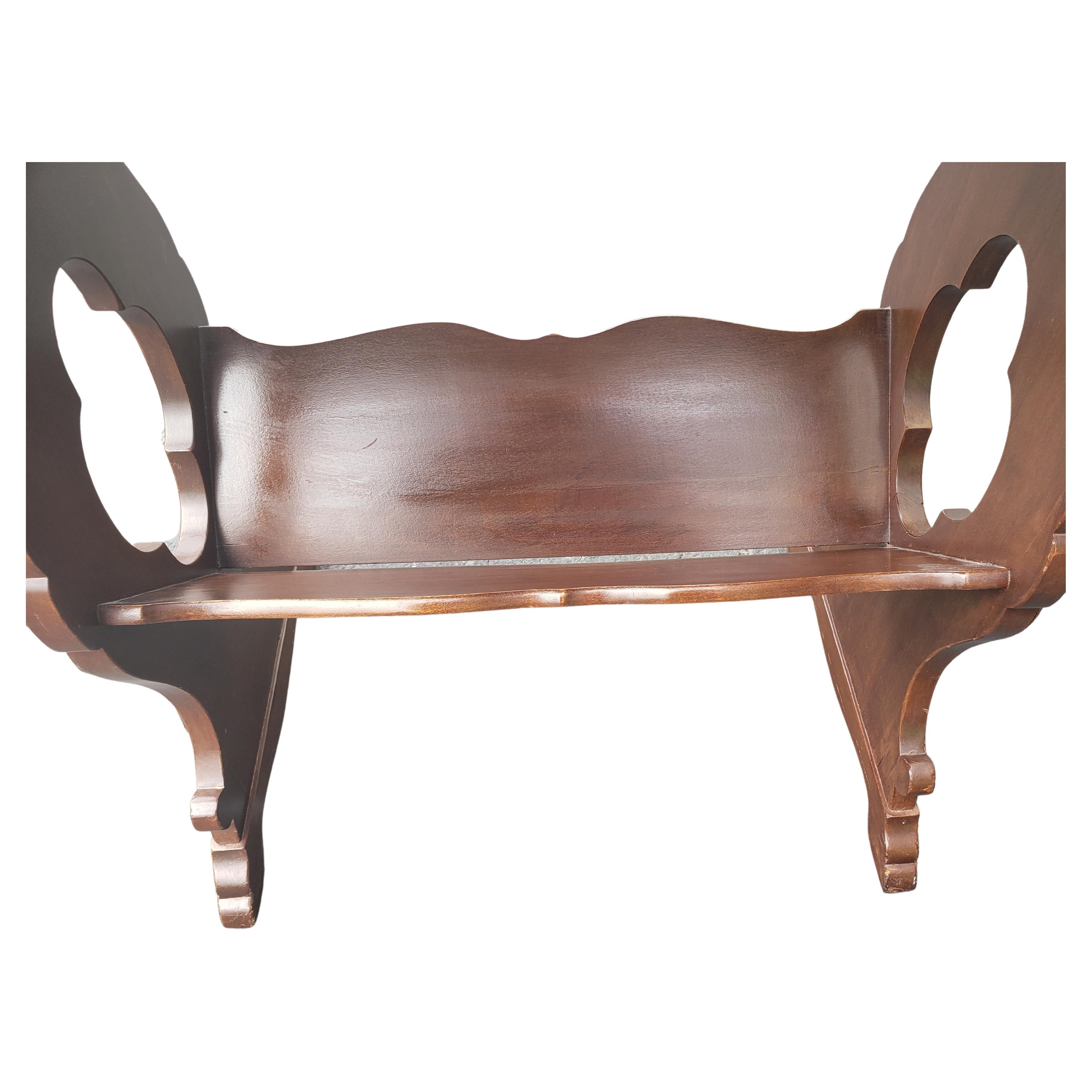 Hand-Carved Edwardian Mahogany Side Table Magazine Rack, Circa 1920s For Sale