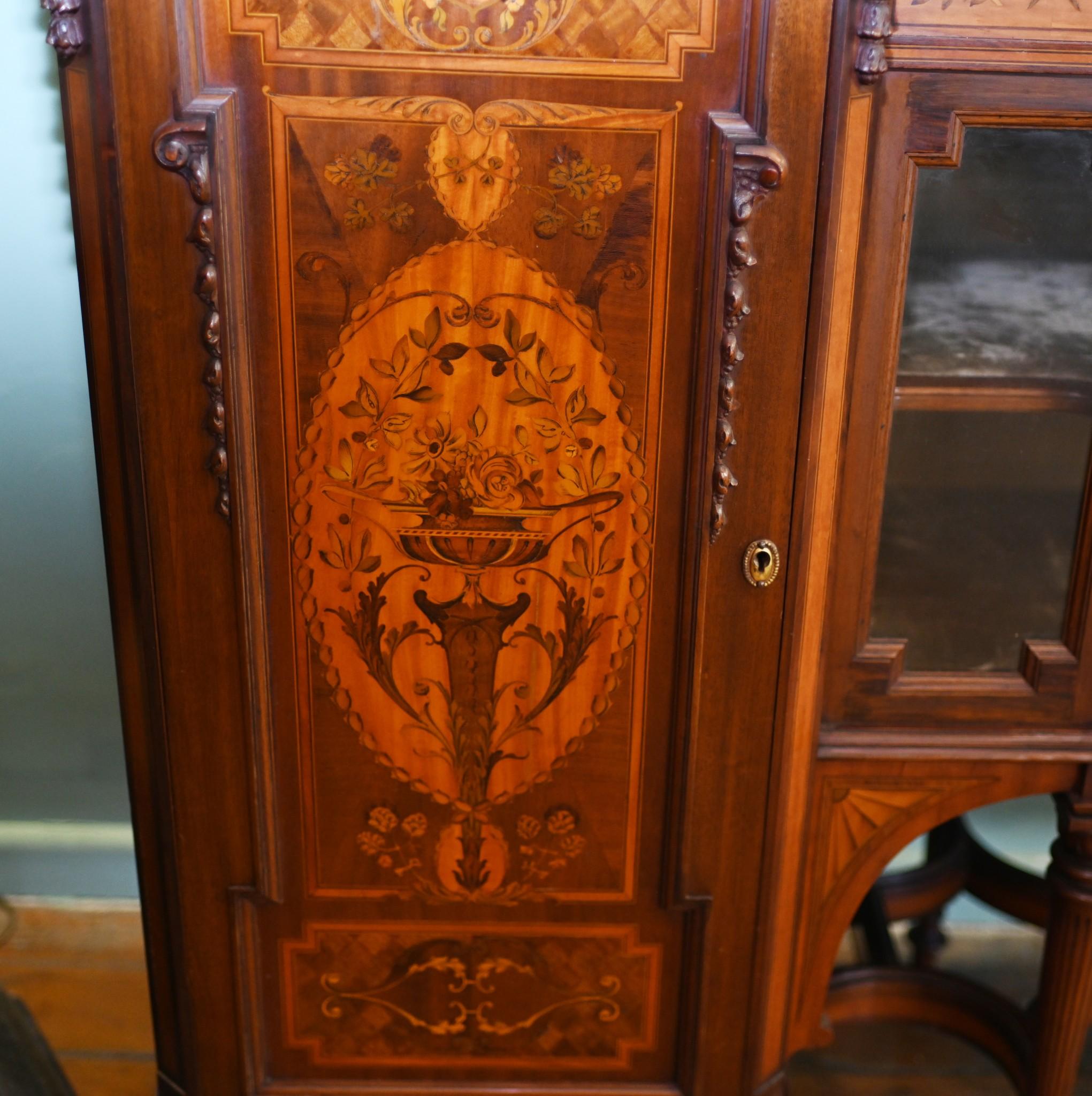 Edwardian Mahogany Sideboard Display Cabinet Sheraton Inlay 11
