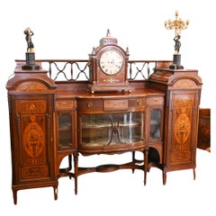 Edwardian Mahogany Sideboard Display Cabinet Sheraton Inlay