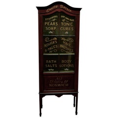 Antique Edwardian Mahogany Sign Painted Perfumery Cupboard