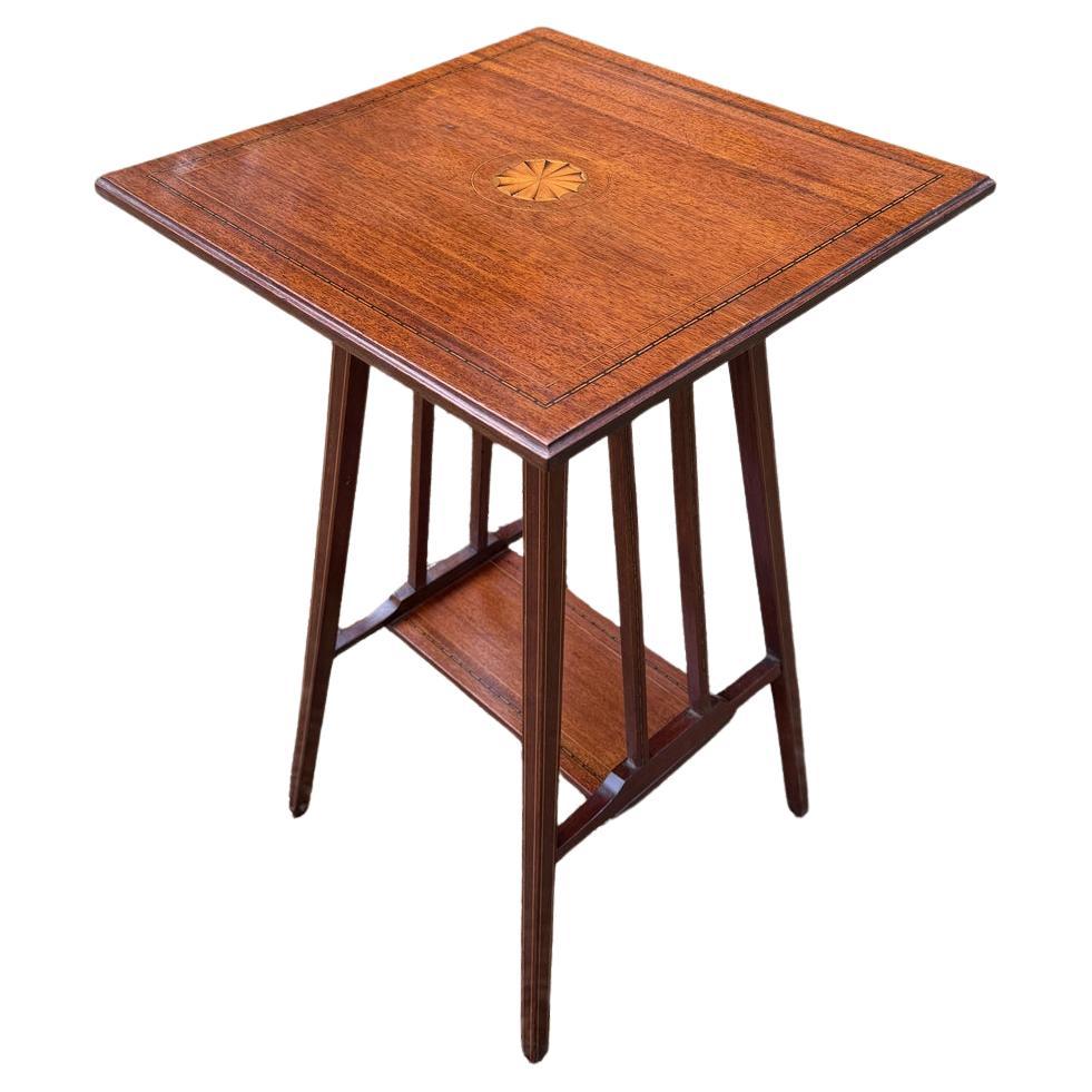 Edwardian Mahogany Square Occasional Table For Sale