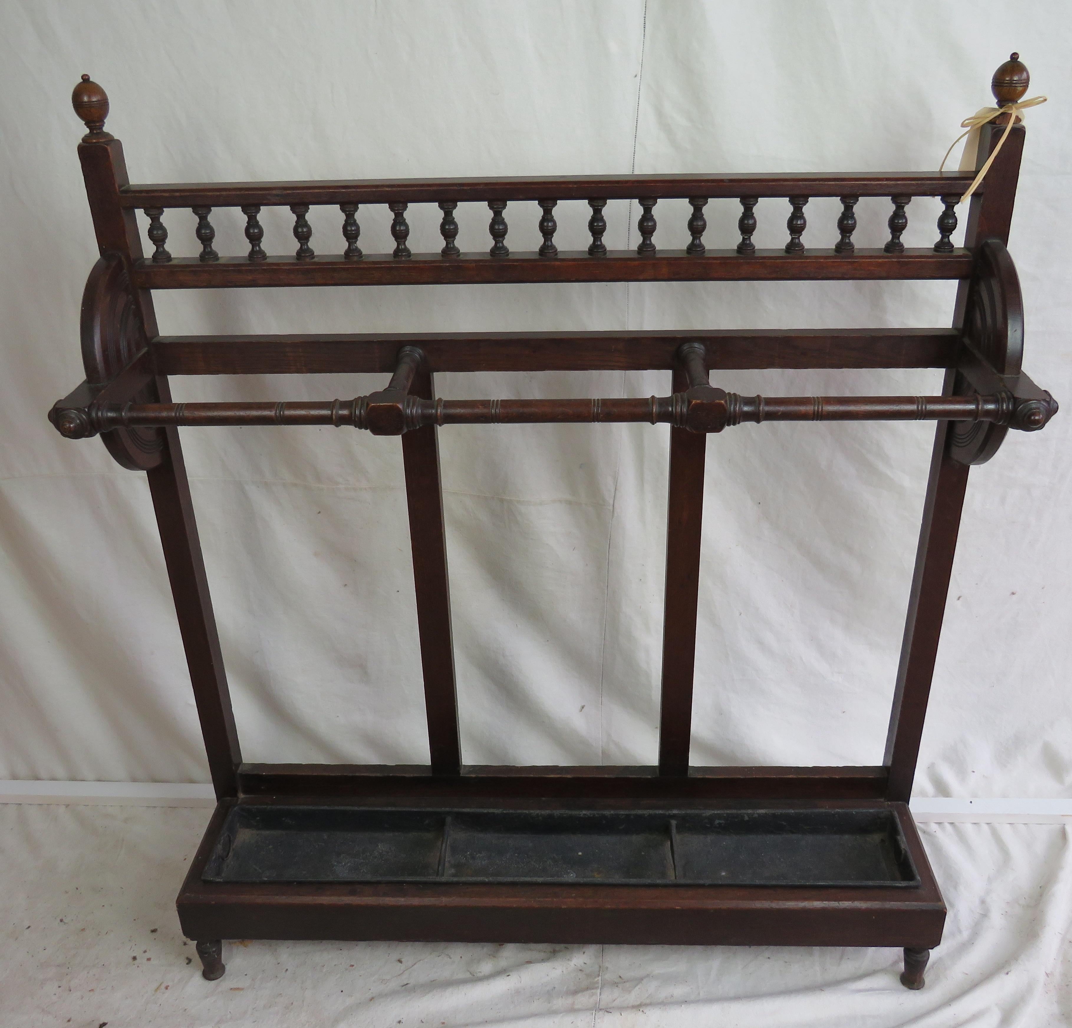 Turn of the 20th Century Edwardian Mahogany Walking Stick and Umbrella Stand For Sale