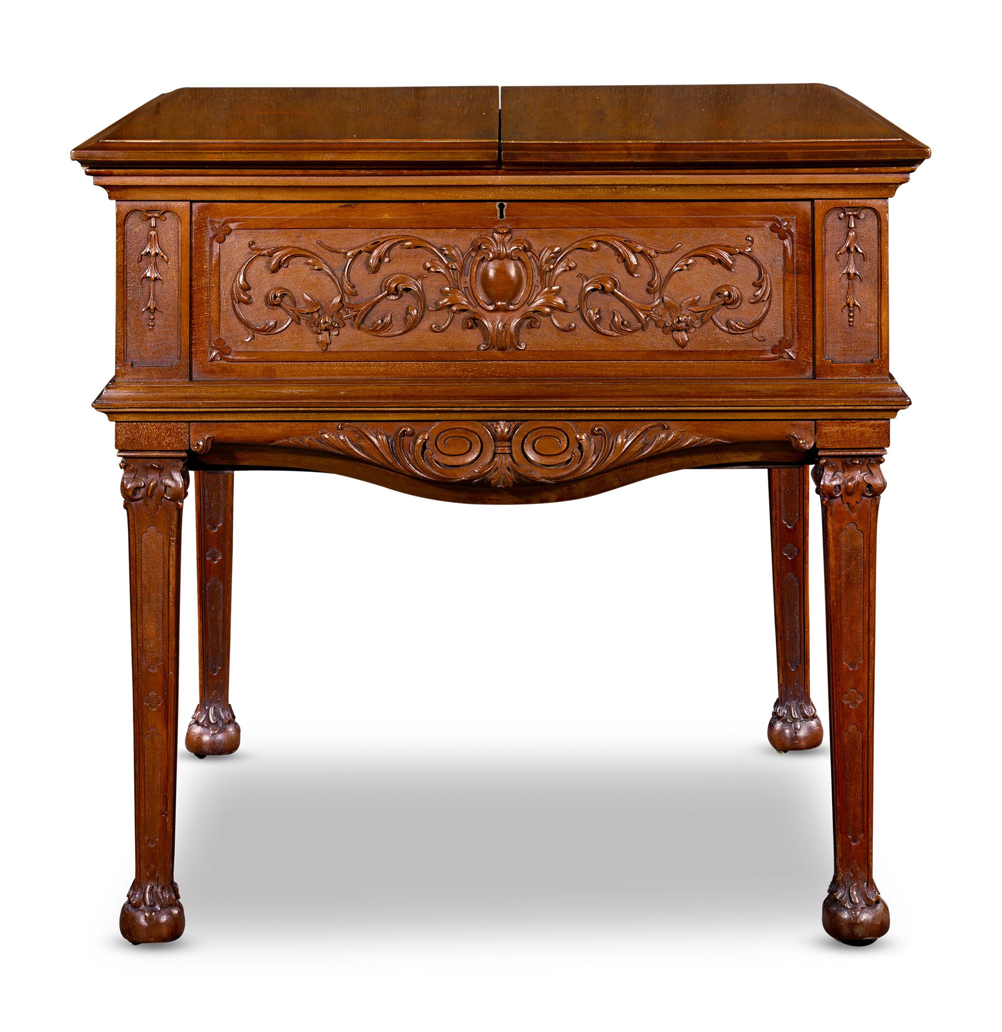 Lawyer’s Coffin, Surprise Drinks Cabinet with Complete Cut-Glass Service
Maple 
Co.
Circa 1900

This exceptional Edwardian surprise drinks cabinet was created by Maple 
Co. of London, one of the foremost furnishing houses of the late