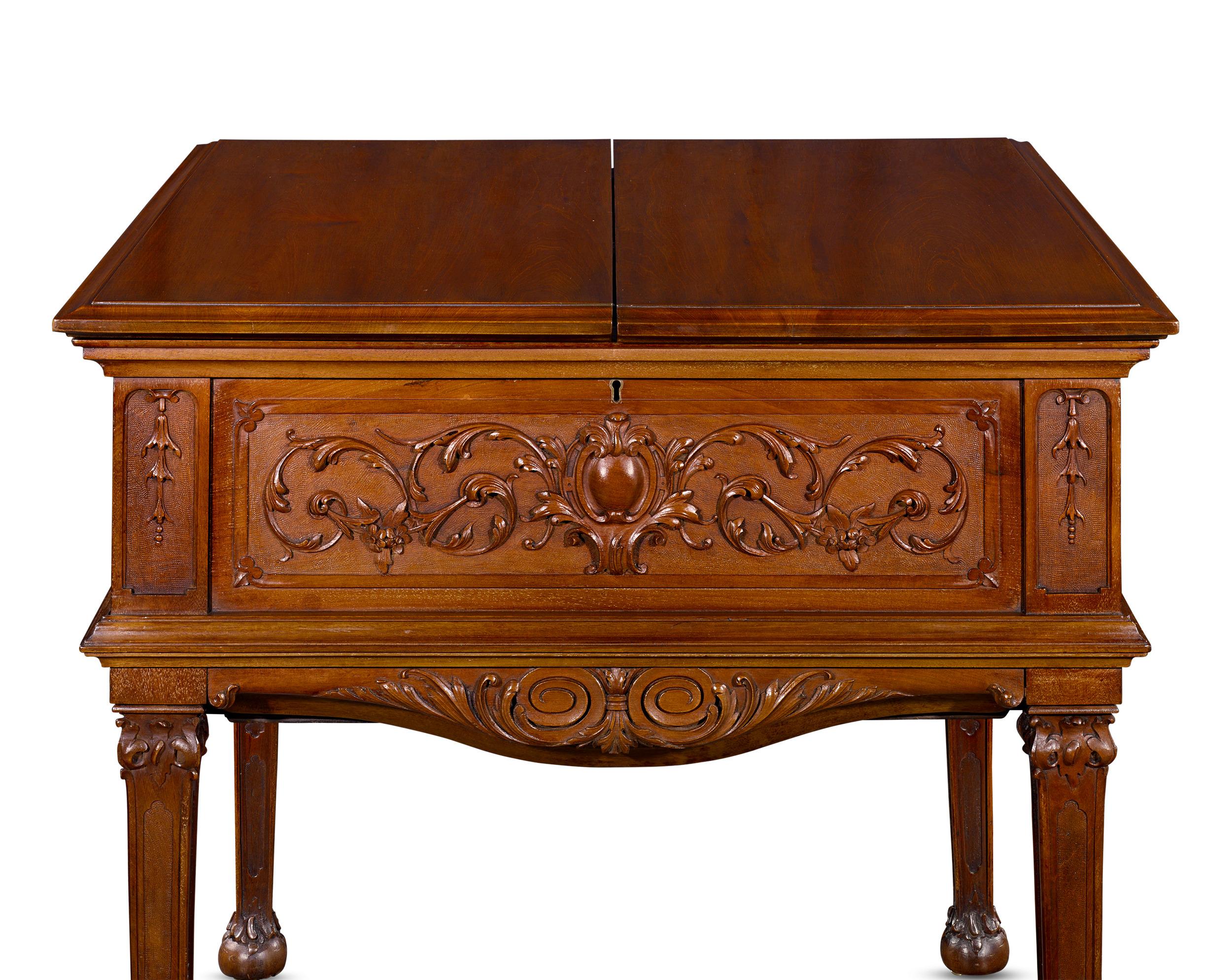 20th Century Edwardian Mahogany Surprise Drinks Table For Sale