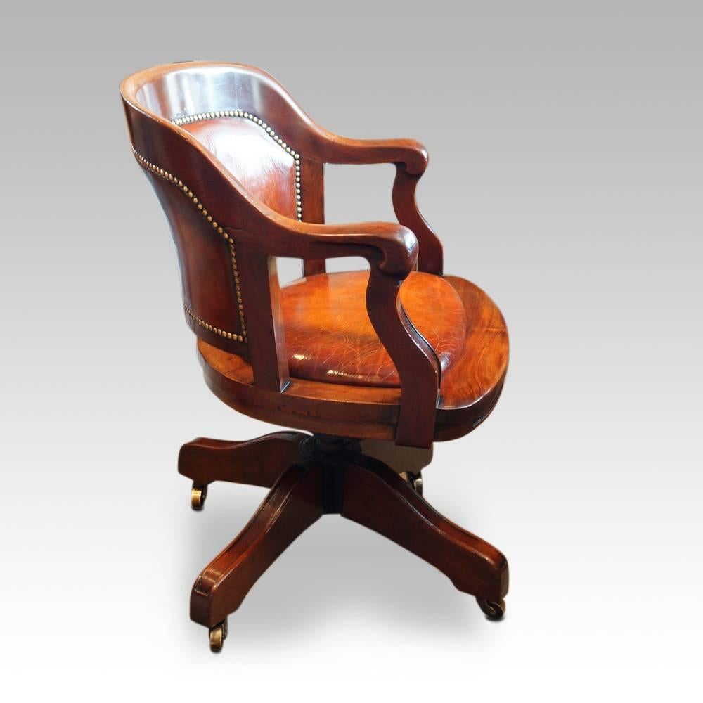Edwardian Mahogany Swivel Desk Chair 2