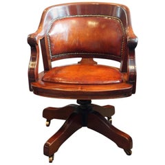 Edwardian Mahogany Swivel Desk Chair